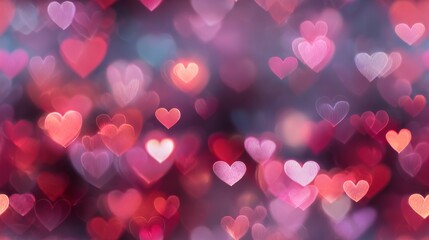 Romantic Seamless Bokeh Pattern – Blurred Heart Lights in Warm Tones