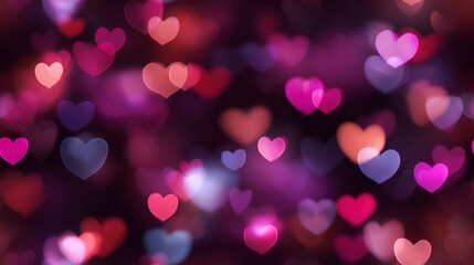 Romantic Seamless Bokeh Pattern – Blurred Heart Lights in Warm Tones