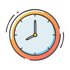 simple classic clock icon, simple classic clock vector illustration-simple illustration of simple classic clock, perfect for simple classic clock logos and icons