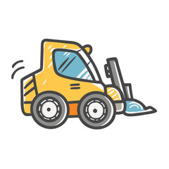 skid track loader icon, skid track loader vector illustration-simple illustration of skid track loader, perfect for skid track loader logos and icons