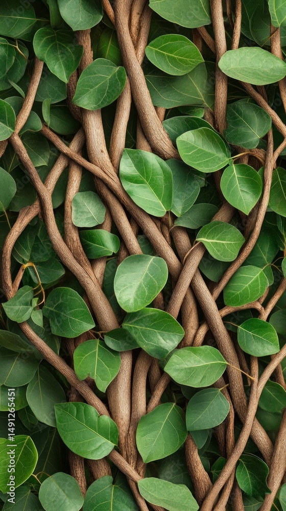 Poster vibrant leaves and twisting vines create a rich tapestry of nature, highlighting the complexity and 