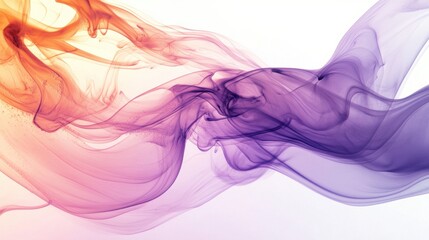 Colorful Abstract Smoke Flowing in Soft Waves of Orange and Purple
