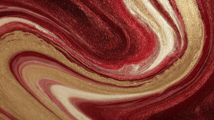 Obraz premium Red and gold metallic liquid texture background