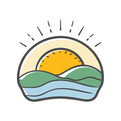 sunrise logo icon, sunrise logo vector illustration-simple illustration of sunrise logo, perfect for sunrise logo logos and icons