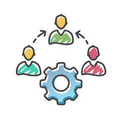 team management icon, team management vector illustration-simple illustration of team management, perfect for team management logos and icons