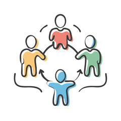 team work icon, team work vector illustration-simple illustration of team work, perfect for team work logos and icons