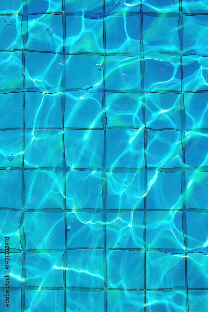 Poster vibrant sunlight dances on the surface of a tranquil pool creating mesmerizing patterns. the cool bl