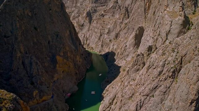 Adrenaline Sports Scene with River Jump and Parachute Opening