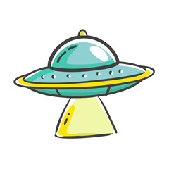 ufo icon, ufo vector illustration-simple illustration of ufo, perfect for ufo logos and icons