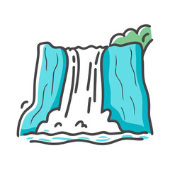 waterfall icon, waterfall vector illustration-simple illustration of waterfall, perfect for waterfall logos and icons