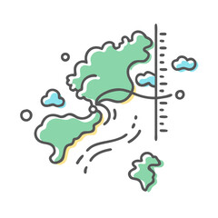 weather line map icon, weather line map vector illustration-simple illustration of weather line map, perfect for weather line map logos and icons