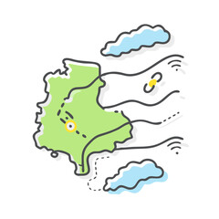 weather line map icon, weather line map vector illustration-simple illustration of weather line map, perfect for weather line map logos and icons