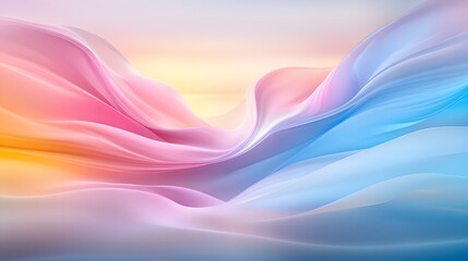 Abstract Pastel Waves, Soft Colorful Swirls, Dreamy Background