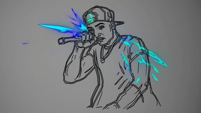 Rappeur Stylis&eacute; en Pleine Performance