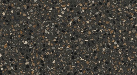 Dark Terrazzo Tile with Stone Fragments
