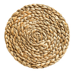 Modern Eco Straw Mat with a Natural Woven Texture Isolated on Transparent Background