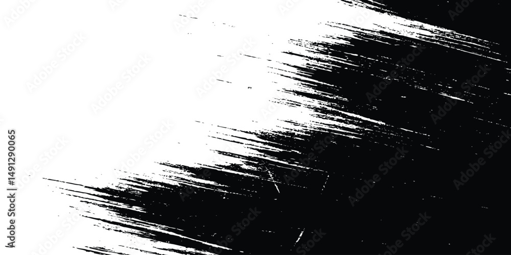 Aufkleber high contrast abstract texture white background featuring black brush strokes and white space textur
