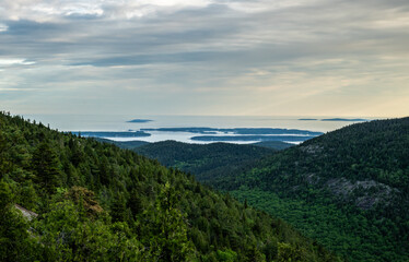 Glacial Valley between Peaks in Acadia Points to Atlantic
