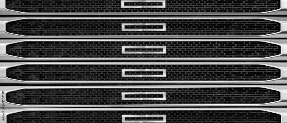 Aufkleber Modern Futuristic Computer Server Rack as Communication Technology Concept Background