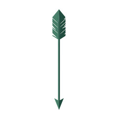 Vector Arrow with Minimal Details in Forest Green Isolated on Transparent Background