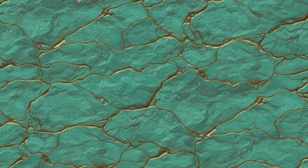 Obraz premium Green Texture with Gold Lines
