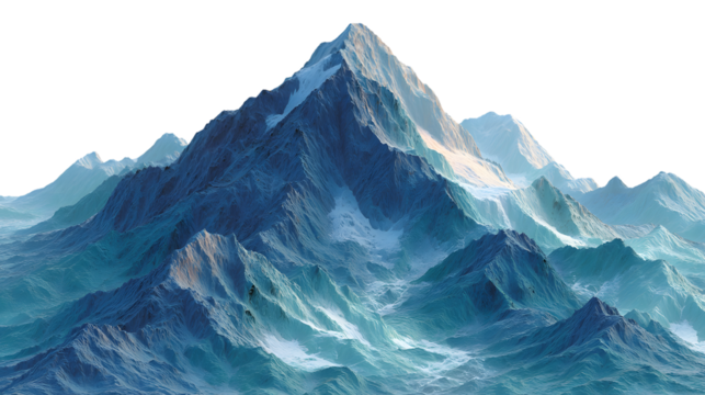Stunning 3D Render of a Majestic Mountain Range