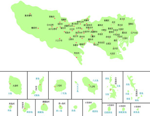 Fototapeta premium 東京都 地図 黄緑 斑点 イラスト