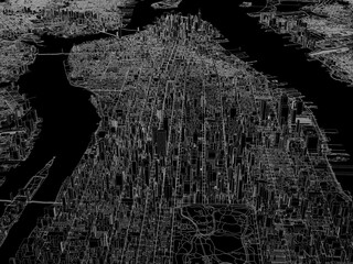 3D illustration of city and urban in New York USA