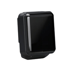 Modern Black Square Smartwatch or GPS Tracker Device Isolated on Green Transparent background