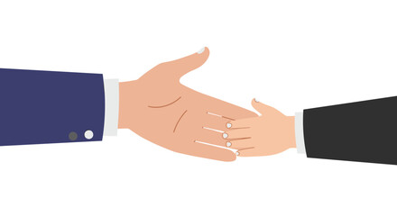 Adult and child shaking hands in a symbolic gesture of agreement  