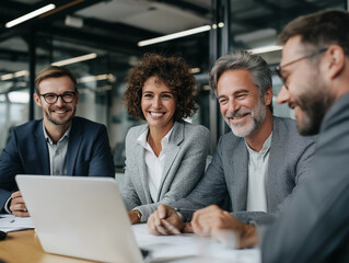 Successful Business Team Meeting for Collaborative Strategy and Innovation