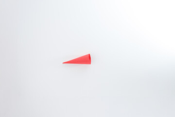 a red cone made from paper, minimalistic, step in creative project, step by step instruction how...