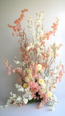 Elegant Pink and White Flower Arrangement Stock Photo