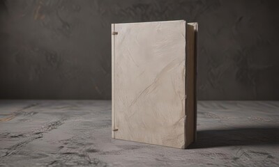 Realistic book cover and back, blank textured background ,  cream,  template,  canvas