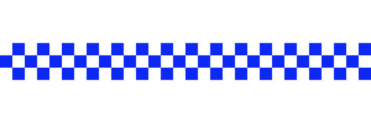 Blue and white chequered pattern as a seamless repeating banner for police line in vector
