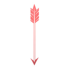 Minimalistic Red Arrow with Clean Outline Isolated on Transparent Background