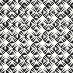 Fototapeta premium Vector seamless pattern. Geometric monochrome texture. Repeating concentric striped circles.