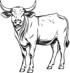 Cow Vector Illustration on Transparent Background