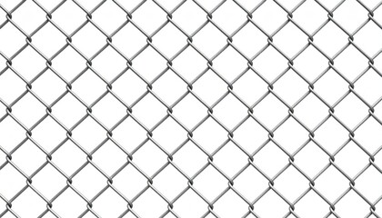 Fototapeta premium Close-Up of Chain Link Fence Isolated on White Background