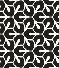 Vector seamless pattern. Stylish modern geometric ornament. Geometric elegant background. Striped monochrome grid. Tileable geometric print.