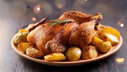 roasted chicken with potatoes