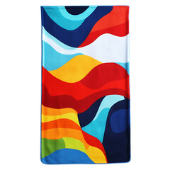 Retro Beach Towel with Giant Funky Abstract Graphic Isolated on Transparent Background