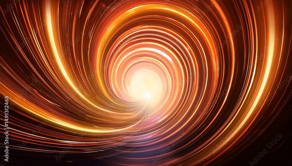 Poster abstract light tunnel with swirling warm colors and soft glowing effects creating a mesmerizing visu