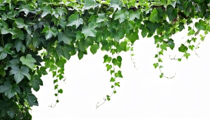 lush green ivy trail realistic leaf vine white overlay for design