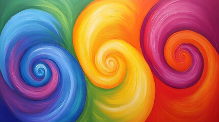 Abstract Colorful Swirling Spiral Painting Art