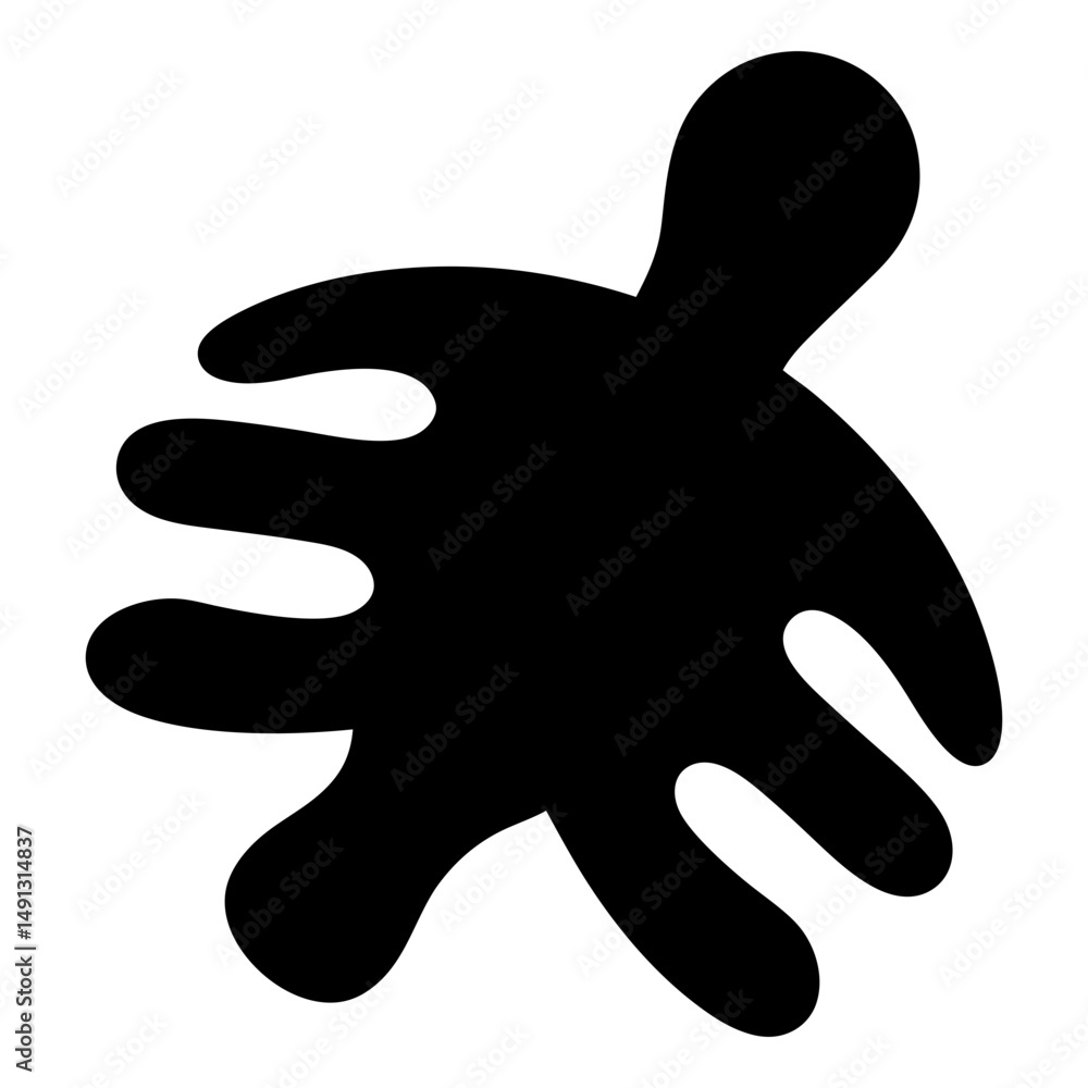 Aufkleber abstract blob form with digitlike protrusions against white background shape