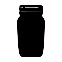 Silhouette of a traditional glass canning jar for preserves and storage