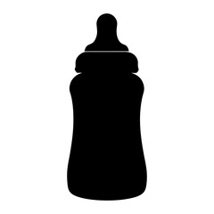 Silhouette of a baby bottle, essential for newborn feeding, a symbol of nurture