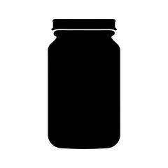 Silhouette of a mason jar illustration with a white background display