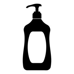 Black Silhouette of a Liquid Soap Dispenser with an Empty Label Area